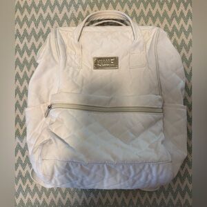 White Quilted Backpack
